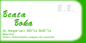 beata boka business card